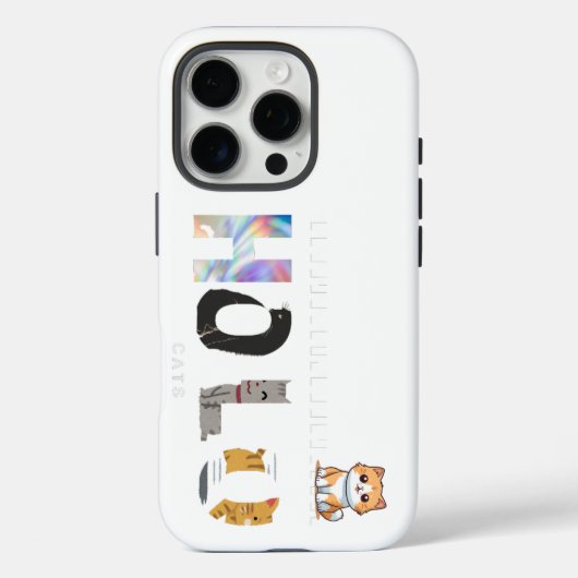 Holo, Cat ontwerp hard | iPhone Hoesje (Achterkant)