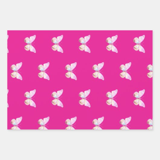  Holo Diamond B'fly Inpakpapier Set van 3 (Voorkant 2)