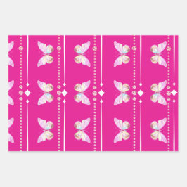  Holo Diamond B'fly Inpakpapier Set van 3