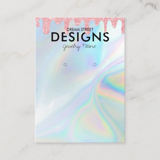 Holo Drip Holographic Trendy Earring Display Kaart Visitekaartje (Voorkant)