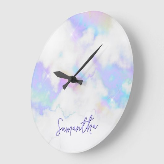 Holo Glam Marble Naam Grote Klok (Hoek)