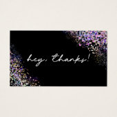 Holo Glitter Bedankt Voeg Logo korting Kaart invoe (Voorkant)