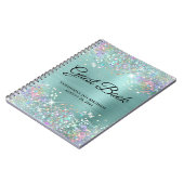 Holo Glitter Bleek Turquoise 21st Bday Guestbook Notitieboek (Linkerzijde)
