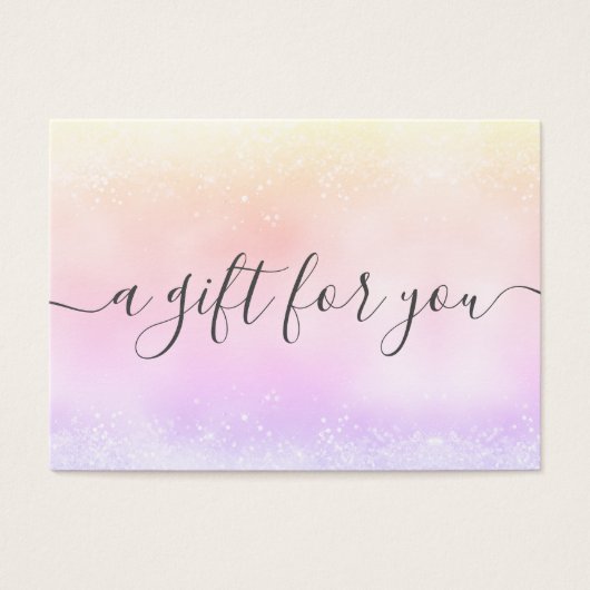 Holo Glitter Elegant Business Gift Certificate Visitekaartje (Voorkant)