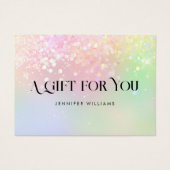 Holo Glitter Elegant Pastel Certificaat Cadeau Kaa Visitekaartje (Voorkant)