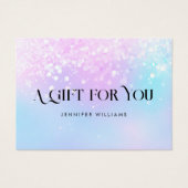 Holo Glitter Pastel Elegant Certificaat Cadeau Kaa Visitekaartje (Voorkant)