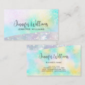 Holo Glitter Pastel Moderne Pastel Kleur Visitekaartje (Voorkant / Achterkant)