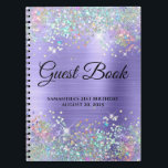 Holo Glitter Periwinkle 21st Birthday Guestbook Notitieboek<br><div class="desc">Creëer je eigen gastenboek voor haar 21ste verjaardagsfeest in dit lege notitieboek. Meisjes met een dunne,  pastelholografische glitter op de boven- en onderrand,  over een faux periwinkle ombre folie. U kunt de doopvontstijl en grootte aanpassen zoals nodig.</div>