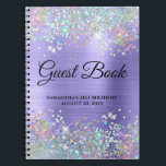 Holo Glitter Periwinkle 21st Birthday Guestbook Notitieboek<br><div class="desc">Creëer je eigen gastenboek voor haar 21ste verjaardagsfeest in dit lege notitieboek. Meisjes met een dunne,  pastelholografische glitter op de boven- en onderrand,  over een faux periwinkle ombre folie. U kunt de doopvontstijl en grootte aanpassen zoals nodig.</div>