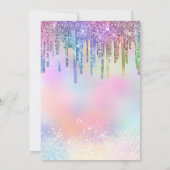 Holo Glitter Regenboog Druppels 21e Verjaardag Kaart (Achterkant)