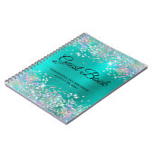 Holo Glitter Turquoise 21st Birthday Guestbook Notitieboek (Linkerzijde)