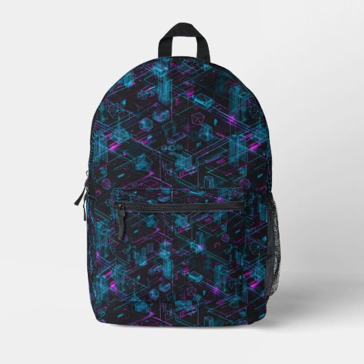 Holo Grid City Backpack Bedrukte Rugzak (Voorkant)