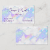 Holo Marble Glam Handgeschreven Handschrift Visitekaartje (Voorkant / Achterkant)