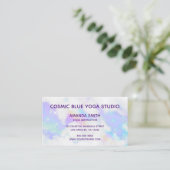 Holo Marmer Glam Minimalistische Moderne QR Code Visitekaartje (Staand voorkant)