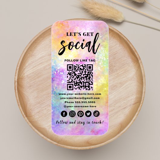 Holo Opal Stijlvolle QR Code Maak verbinding met o Visitekaartje