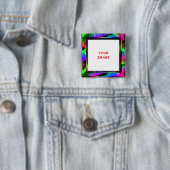 Holo Rainbow artistieke grens foto Vierkante Button 5,1 Cm (In situ)