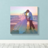 Holo Rainbow Overlay trouwfoto Canvas Afdruk (Insitu (Houten vloer))