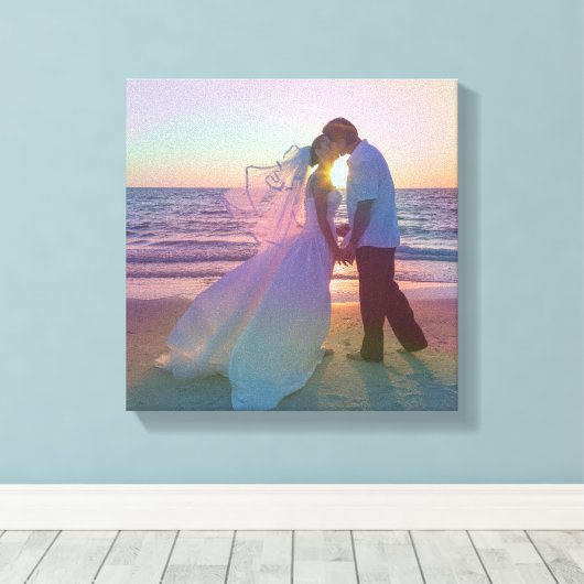 Holo Rainbow Overlay trouwfoto Canvas Afdruk (Insitu (Houten vloer))
