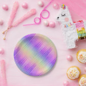 holo rainbow pinstripe : papieren bordje (Feest)