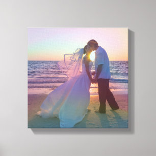 Holo Regenboogoverlay Huwelijksfoto Canvas Afdruk