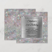 Holo Silver Diamond bestudeerde Folie 21e verjaard Kaart (Voorkant / Achterkant)