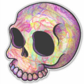 Holo skully vinyl sticker (Voorkant)
