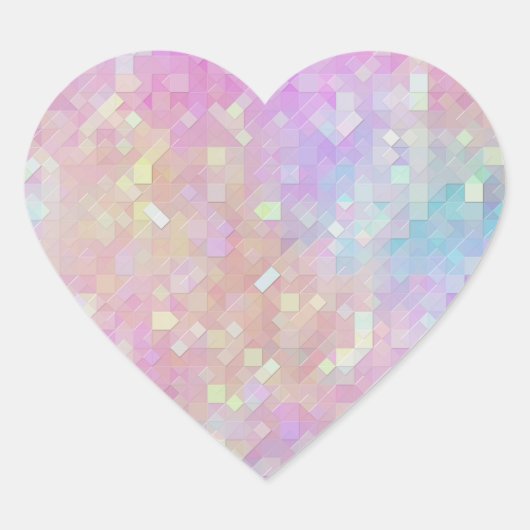 Holo sprankelmozaïek : hart sticker (Voorkant)