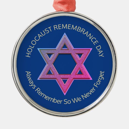 Holocaust Herdenking YOM HASHOAH Memorial Metalen Ornament (Voorkant)