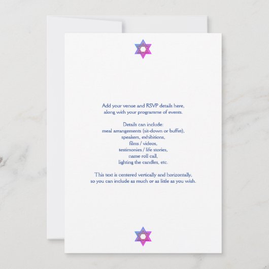 Holocaust Memorial Day YOM HASHOAH Kaart (Achterkant)