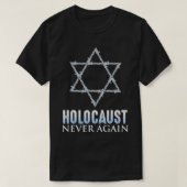 HOLOCAUST REMEMBRANCE DAY NOOIT STAR OF DAVID AGAI T-SHIRT (Design voorkant)