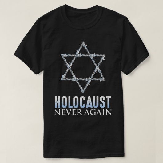 HOLOCAUST REMEMBRANCE DAY NOOIT STAR OF DAVID AGAI T-SHIRT (Design voorkant)