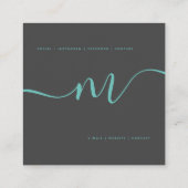 HoloGlam Hologram Glitter Monogram Script Business Vierkante Visitekaartje (Achterkant)