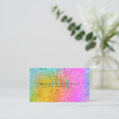 HoloGlam Hologram Glitter Monogram Script Visitekaartje (Staand voorkant)