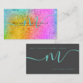 HoloGlam Hologram Glitter Monogram Script Visitekaartje (Voorkant / Achterkant)