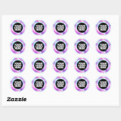 Holograaf Aangepaste Logo Naam Web Roze Hartelijk Ronde Sticker (Vel)