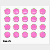 Holograaf Aangepaste Logo Naam Web Roze Hartelijk  Ronde Sticker (Vel)