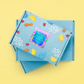 Holograaf bedankt Diamond Drip Nails Hot Pink Blue Vierkante Sticker