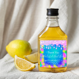 Holograaf bedankt Diamond Drip Nails Hot Pink Blue Vierkante Sticker