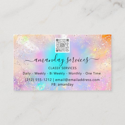 Holograaf Boutique Shop Drip QR Code Blue Visitekaartje (Achterkant)