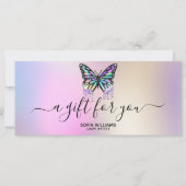 Holograaf Butterfly Certificate Cadeaukaart toevoe (Voorkant)