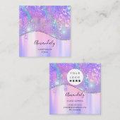 Holograaf Drip Soap Roze Logo Zeemeermin Vierkante Visitekaartje (Voorkant / Achterkant)