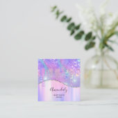 Holograaf Drip Soap Roze Logo Zeemeermin Vierkante Visitekaartje (Staand voorkant)