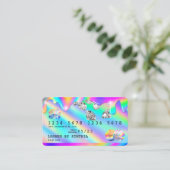 Holograaf druppelt diamant Moderne Credit Kaart Visitekaartje (Staand voorkant)