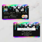 Holograaf druppelt diamant Moderne Credit Kaart Visitekaartje (Voorkant / Achterkant)
