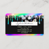Holograaf druppelt diamant Moderne Credit Kaart Visitekaartje (Achterkant)