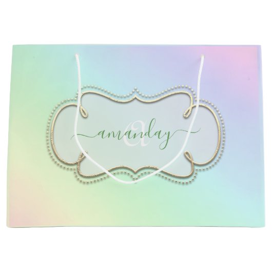 Holograaf Framed Royal Monogram Pastels Pink Groot Cadeauzakje (Voorkant)