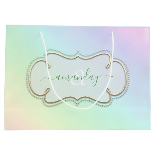 Holograaf Framed Royal Monogram Pastels Pink Groot Cadeauzakje (Achterkant)