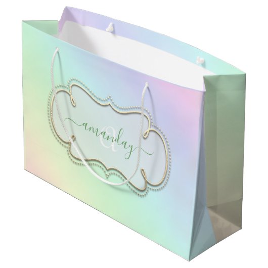 Holograaf Framed Royal Monogram Pastels Pink Groot Cadeauzakje (Achterkant Gekanteld)