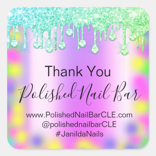 Holograaf Hartelijk dank voor uw diamantschijven N Vierkante Sticker (Voorkant)