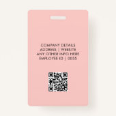 Holograaf ID Kaart Modern Employee Photo Logo QR Badge (Achterkant)